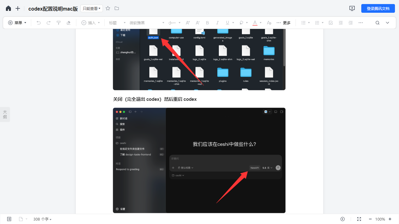 Mac 版 auth.json 文件创建成功